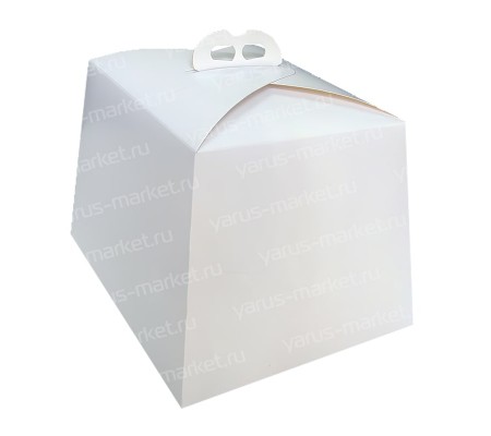 Картонная коробка для кулича или кекса с ручкой для переноски