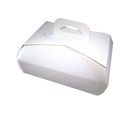 Складная кондитерская коробка сундучок из картона с ручкой для упаковки выпечки