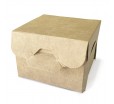 Маленькая квадратная крафт коробка с замком для кондитерских изделий