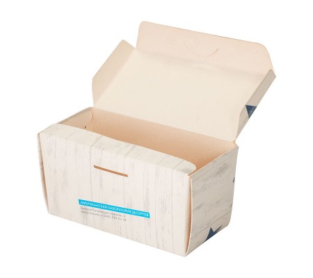 Самосборная картонная коробка с крышкой и замком для кондитерских изделий