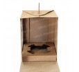 Кондитерская крафт-коробка сундучок с ручкой, окном и ложементом 