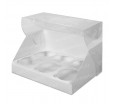 Прямоугольная коробка трапеция на 6 капкейков с прозрачной крышкой 