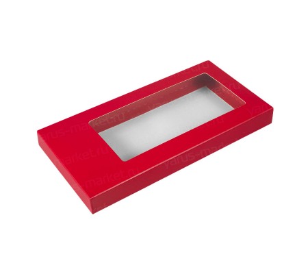 Прямоугольная коробка для плитки шоколада с крышкой и окном