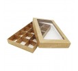 Прямоугольная крафт коробка для 15 конфет с окном