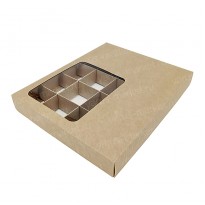 Коробка для 20 конфет со смещенным окном