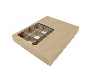 Коробка для 20 конфет со смещенным окном