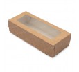 Прямоугольная крафт коробка с откидной крышкой окном для печенья