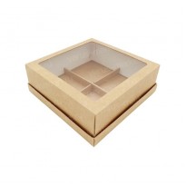 Коробка для 4 пирожных с окном