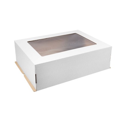Прямоугольная коробка для торта с прозрачным окном на крышке