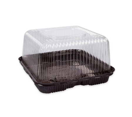 Квадратная коробка под торт с прозрачной крышкой