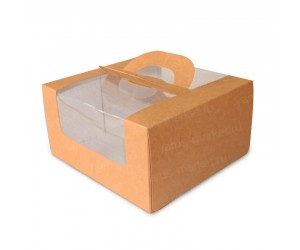 Коробка под торт с окном и ручками