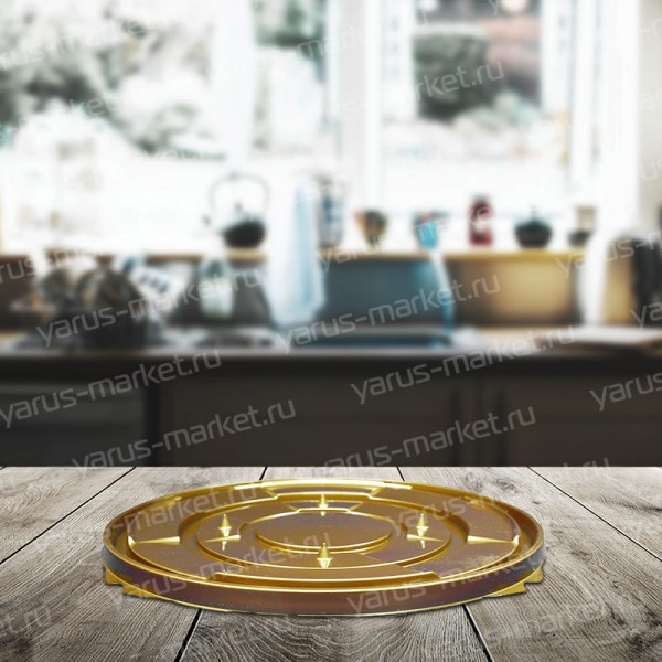 Круглое золотое дно тортницы с шипами