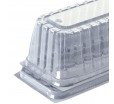 Прямоугольный пластиковый короб с ребристой крышкой для упаковки кондитерских изделий