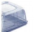Квадратный пластиковый короб для выпечки с ребристой скошенной прозрачной крышкой