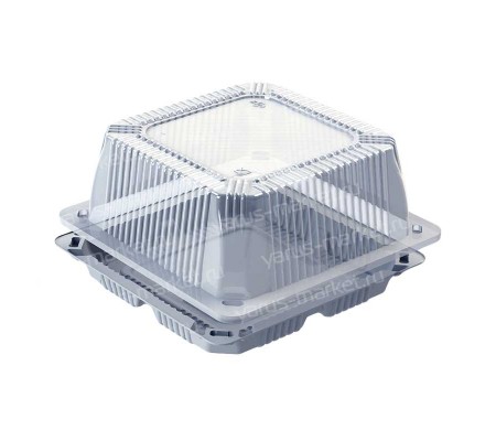 Пластиковый короб для торта квадратной формы со скошенными углами для упаковки кондитерских изделий