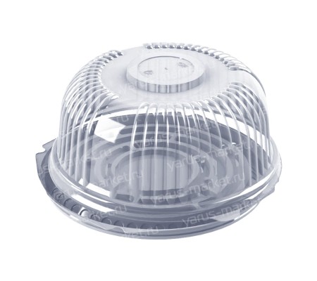 Круглый пластиковый короб для торта с ребристой крышкой в форме сферы