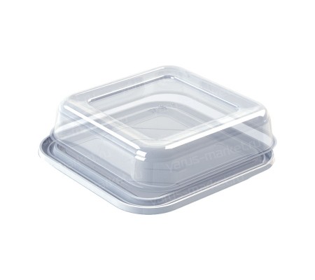 Квадратный пластиковый короб для невысокой выпечки и кондитерских изделий
