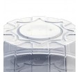 Круглая пластиковая тортница с узорчатой крышкой для упаковки кондитерских изделий