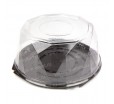 Круглая упаковка для торта серии СпТ −192 из ПЭТ с фактурной купольной крышкой