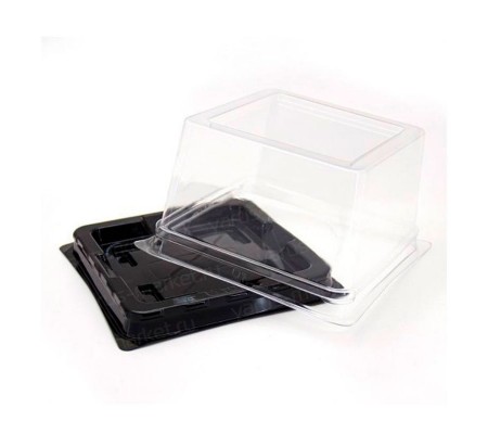 Пластиковое дно квадратной мини-тортницы для упаковки кусочка торта или пирожного