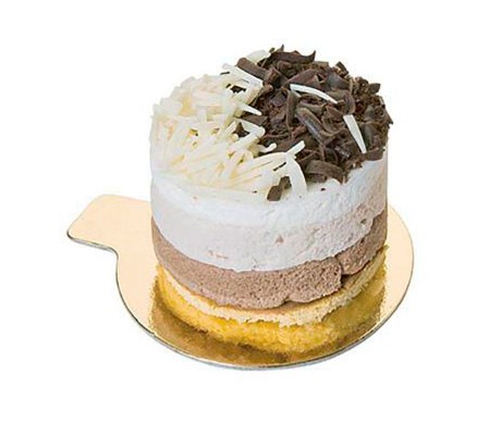 Круглая картонная сольерка с держателем для пирожных и порционных десертов