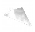 Треугольная картонная сольерка «елочка» с держателем для пирожных и порционных десертов