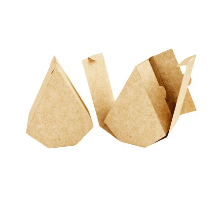 Самосборная треугольная коробка из картона для сыра 