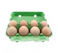 Картонная упаковка для яиц на 8 ячеек с крышкой и замком