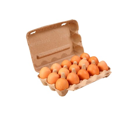 Бумажная упаковка для куриных яиц на 15 ячеек из формованного полотна