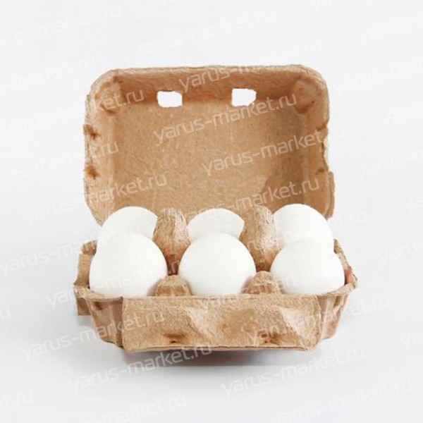 Бумажная упаковка для яиц на 6 ячеек