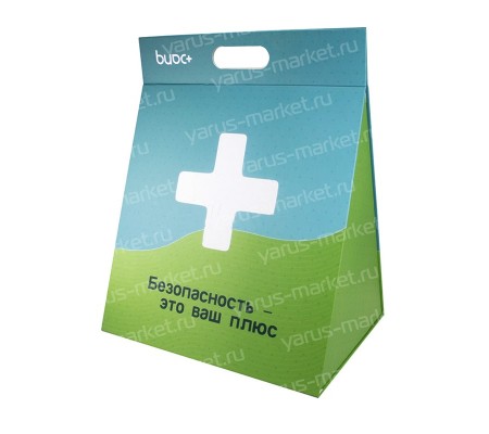 Картонная упаковка в форме саквояжа для презентации образцов фармацевтических препаратов 