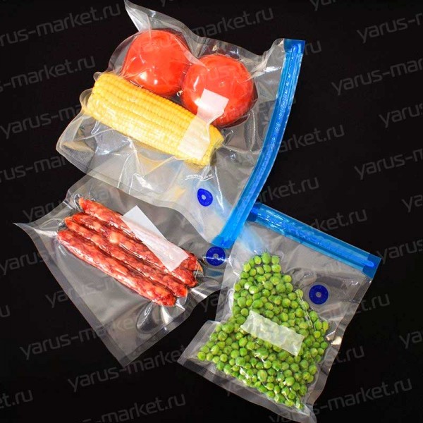 Пакеты для вакууматора с клапаном и замком zip-lock