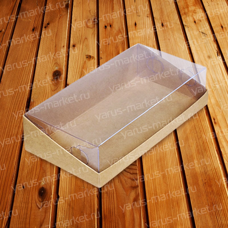 Прямоугольная коробка трапеция с ПВХ крышкой внутрь