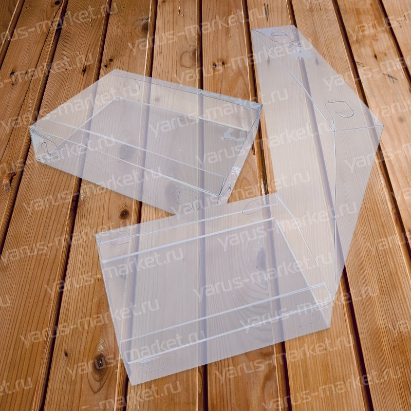 Прозрачная ПВХ коробка с откидной крышкой 