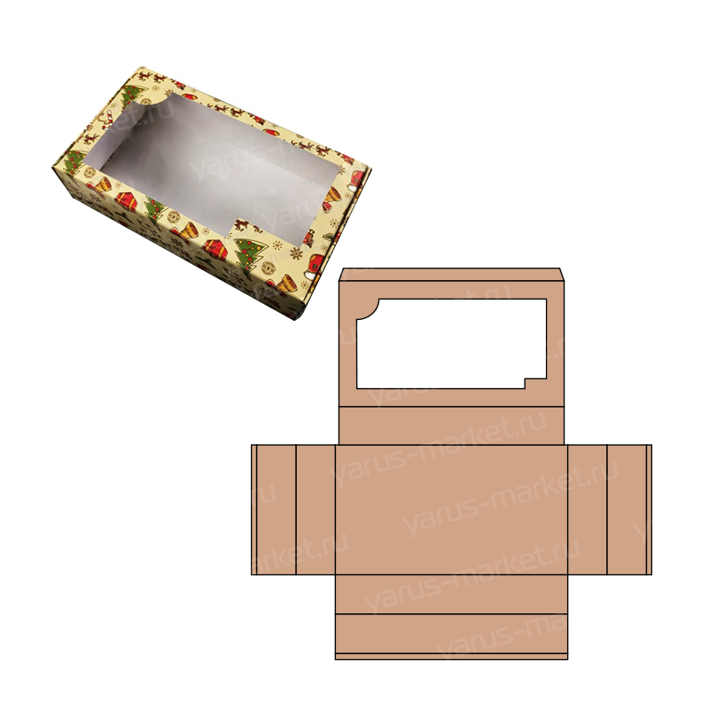 Картонная коробка 17,5 × 10 × 5 см для кондитерских изделий
